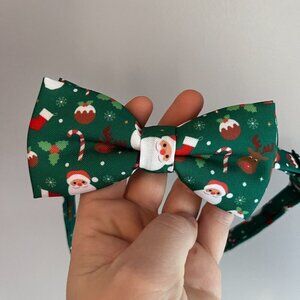 Bowtie For Men Christmas Santa Green Adjustable